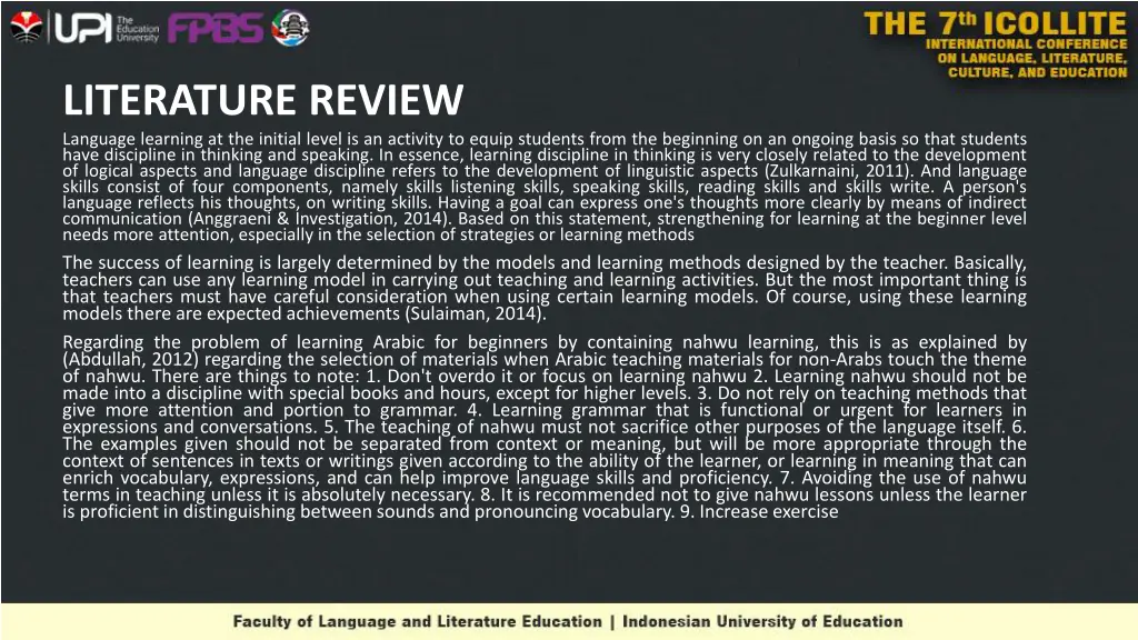 literature review language learning
