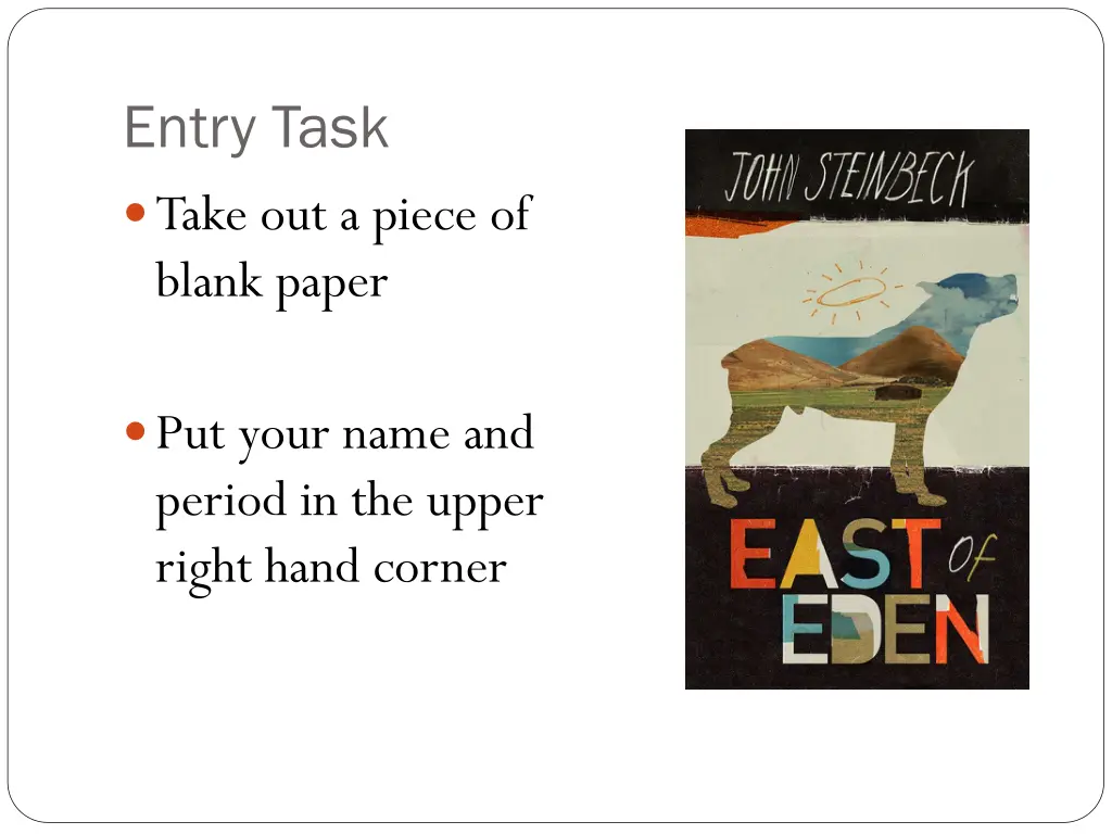 entry task take out a piece of blank paper