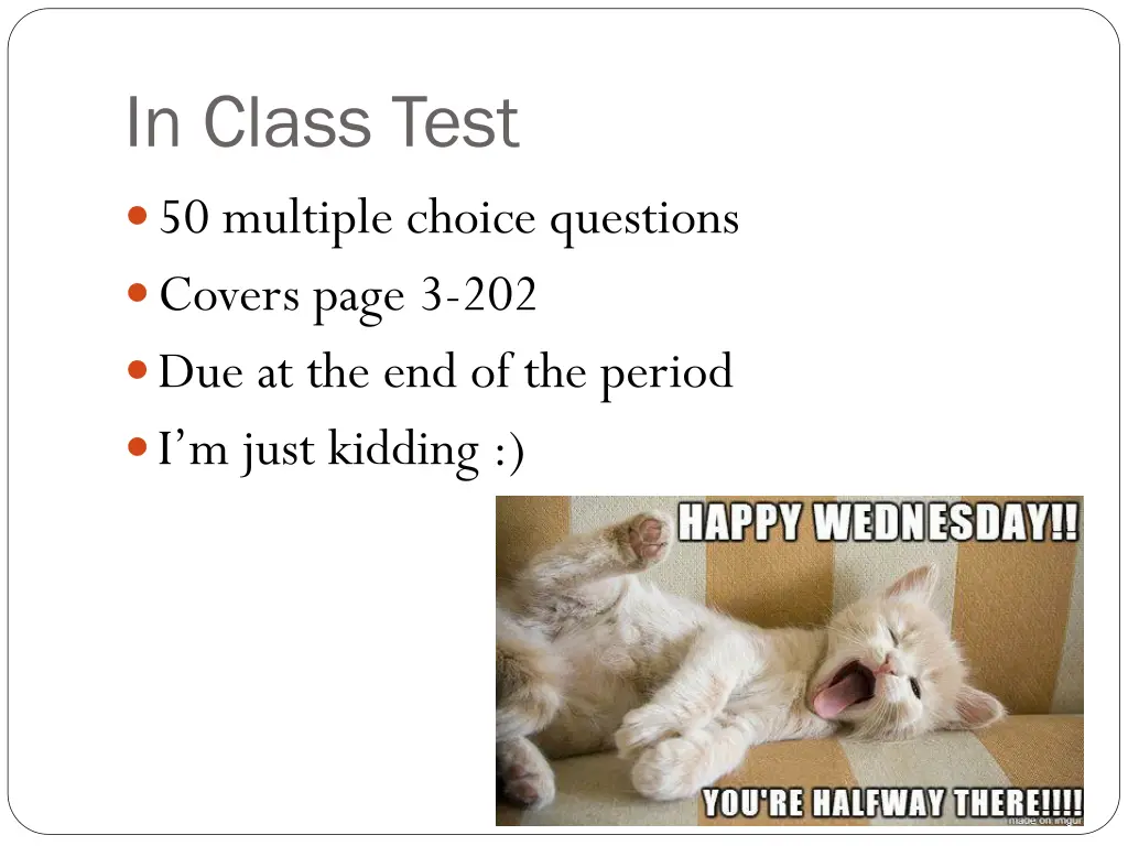 in class test 50 multiple choice questions covers