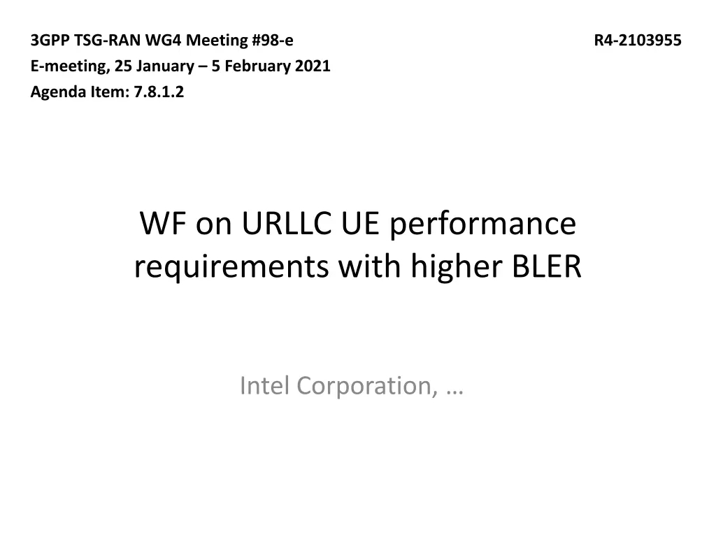 3gpp tsg ran wg4 meeting 98 e e meeting