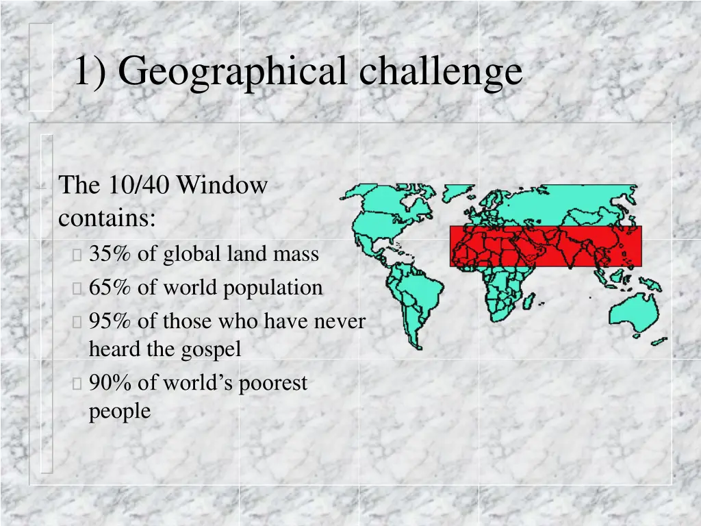 1 geographical challenge