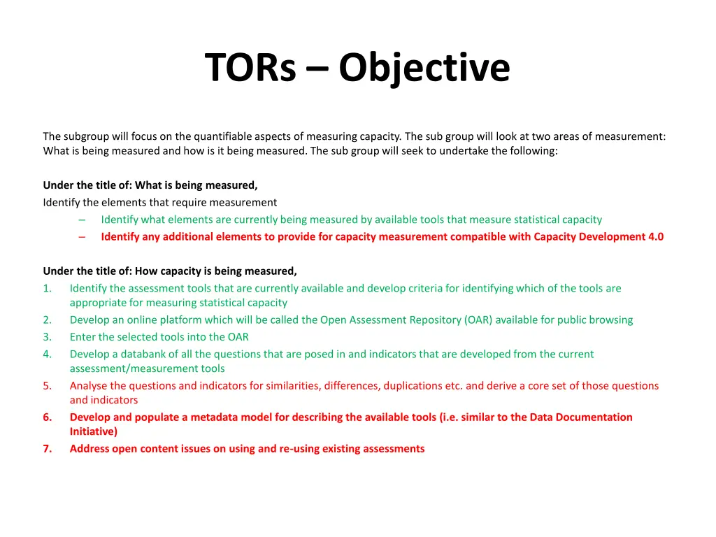 tors objective 1
