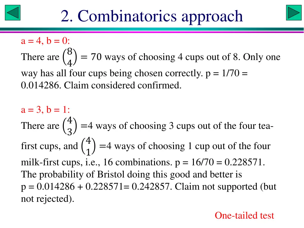 2 combinatorics approach