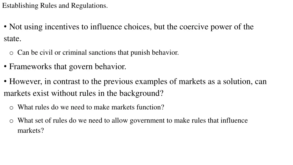 establishing rules and regulations