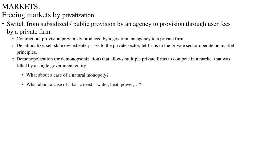 markets freeing markets by p rivatization switch