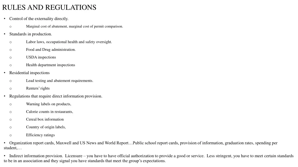 rules and regulations