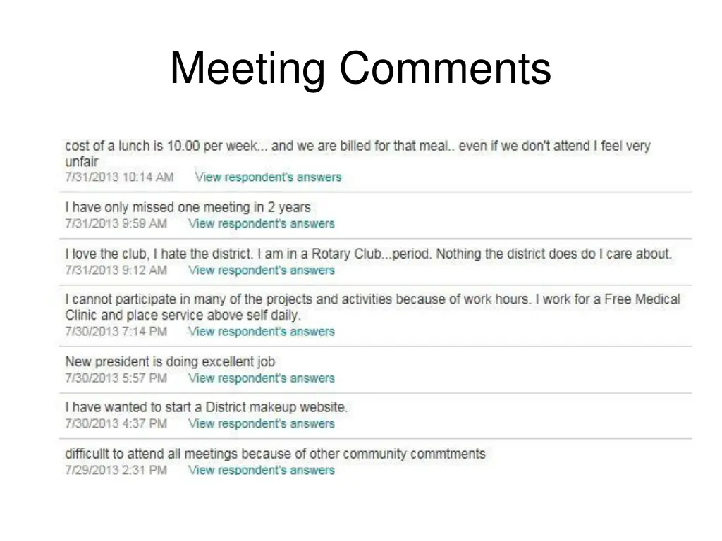 meeting comments