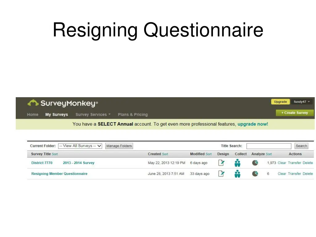 resigning questionnaire