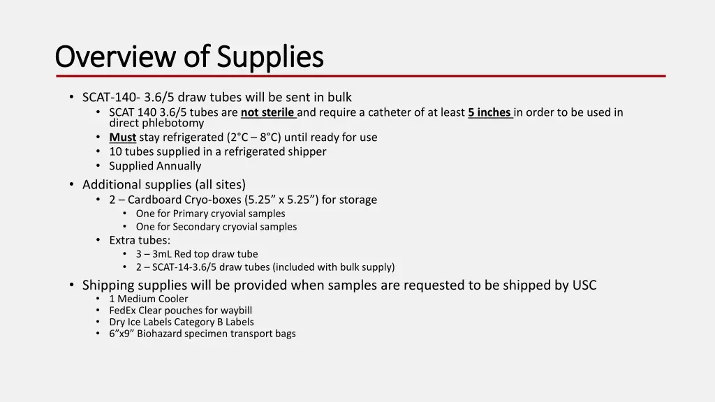 overview of supplies overview of supplies 1