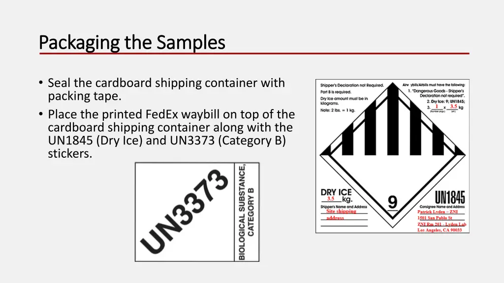 packaging the samples packaging the samples 2