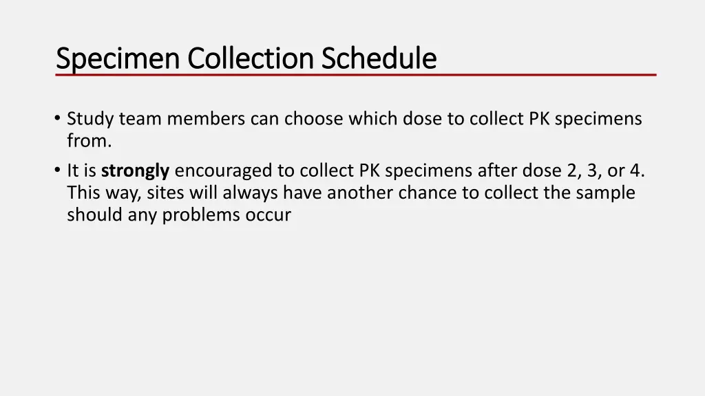 specimen collection schedule specimen collection 2