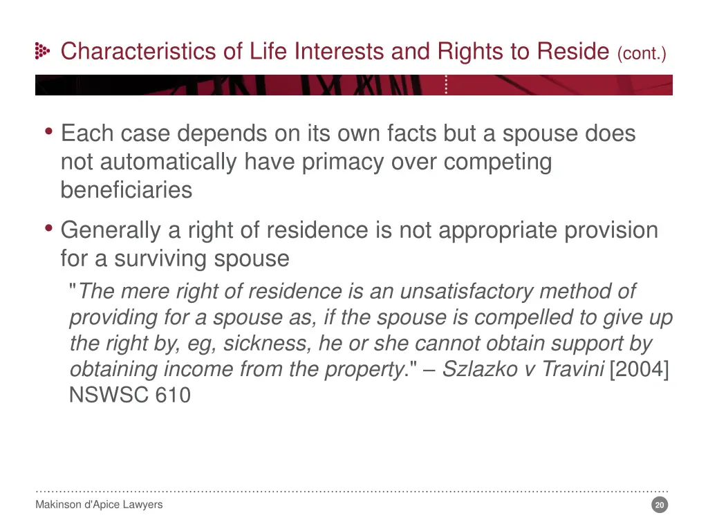 characteristics of life interests and rights 10
