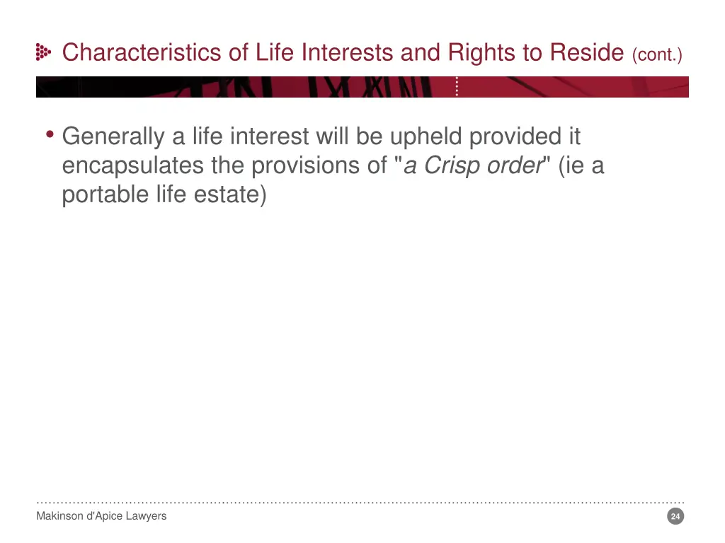 characteristics of life interests and rights 14