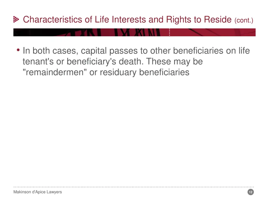 characteristics of life interests and rights 2