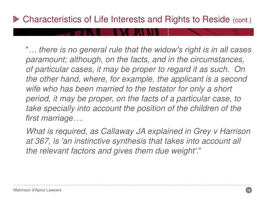 characteristics of life interests and rights 5