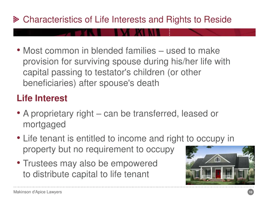 characteristics of life interests and rights