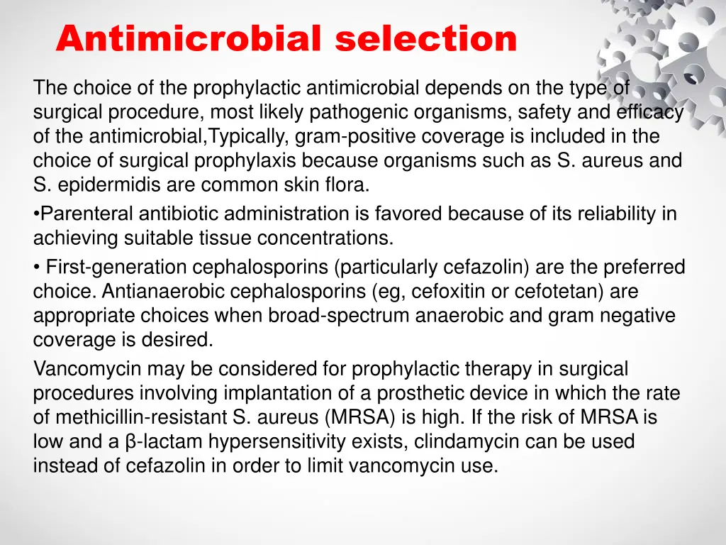 antimicrobial selection