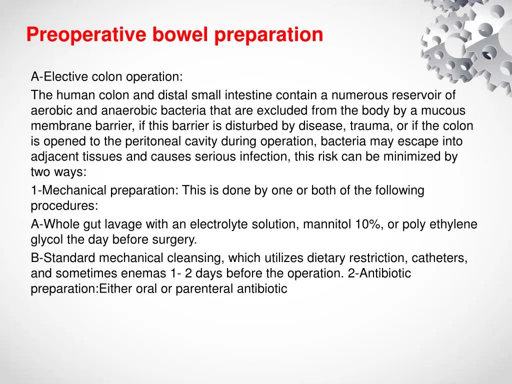 preoperative bowel preparation