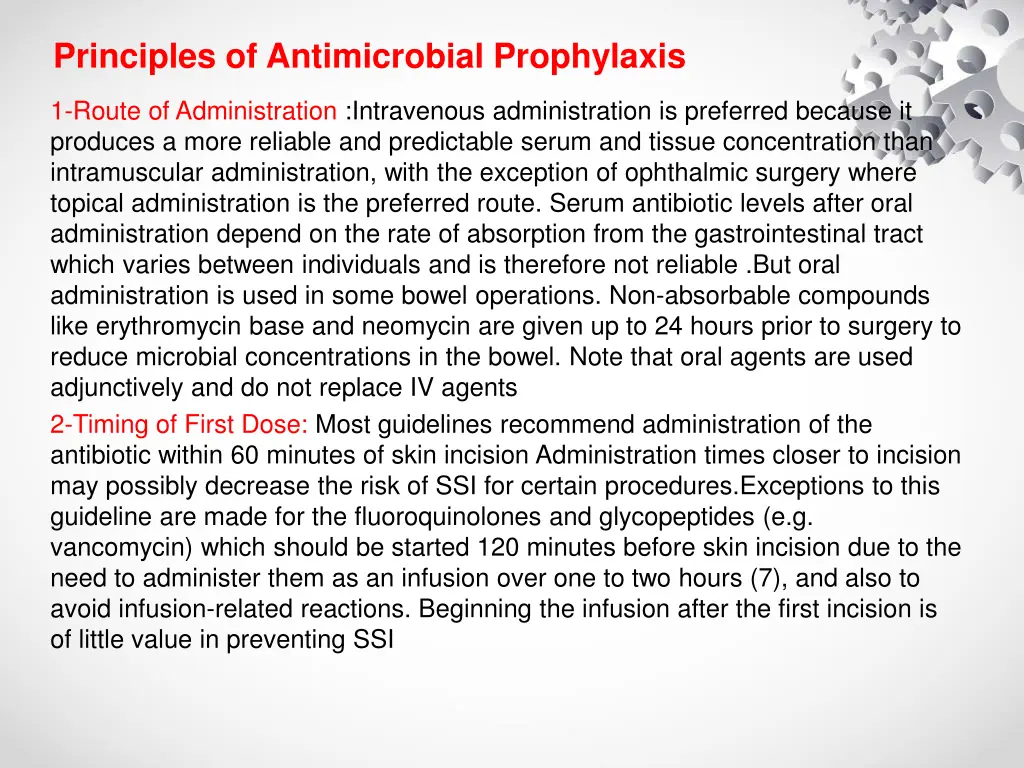 principles of antimicrobial prophylaxis