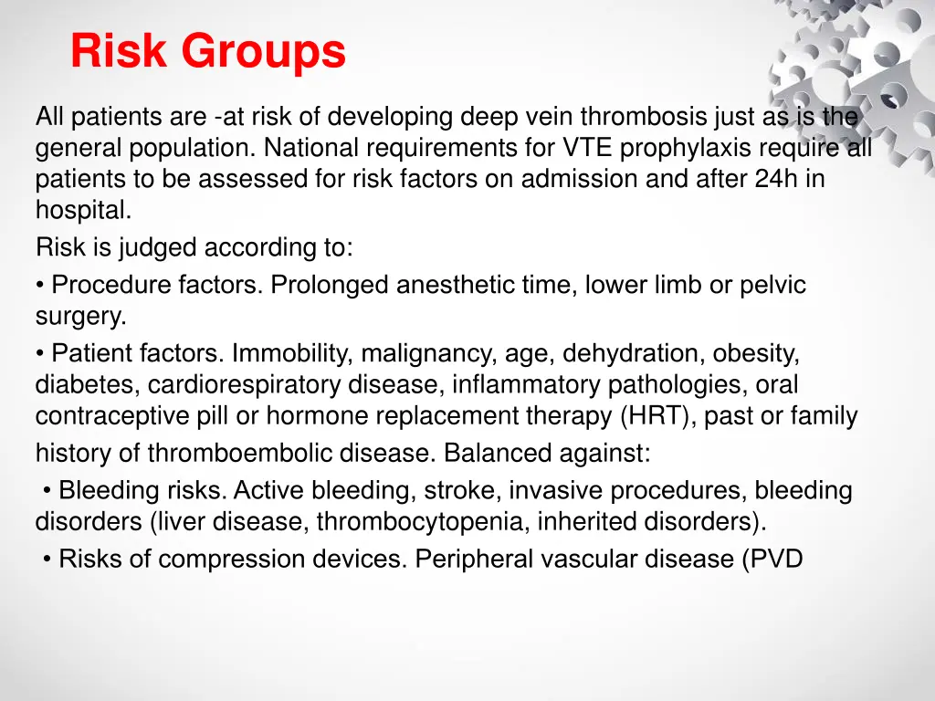 risk groups