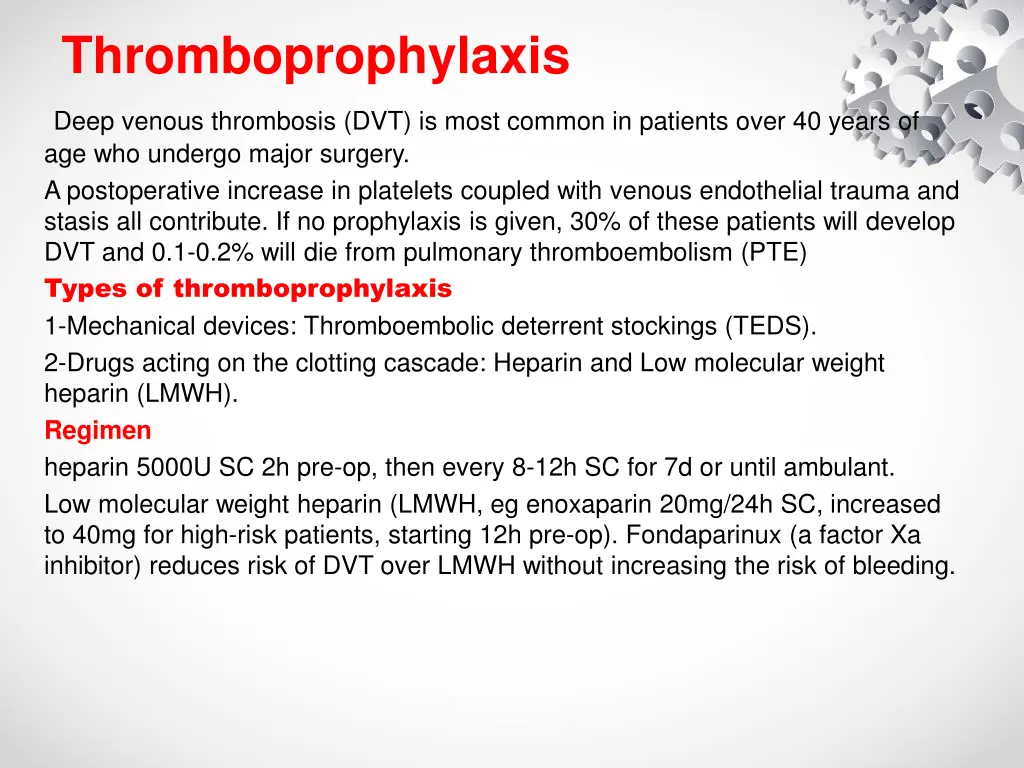 thromboprophylaxis