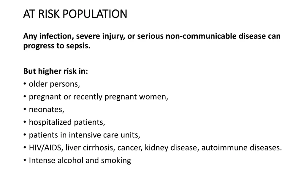 at risk population at risk population