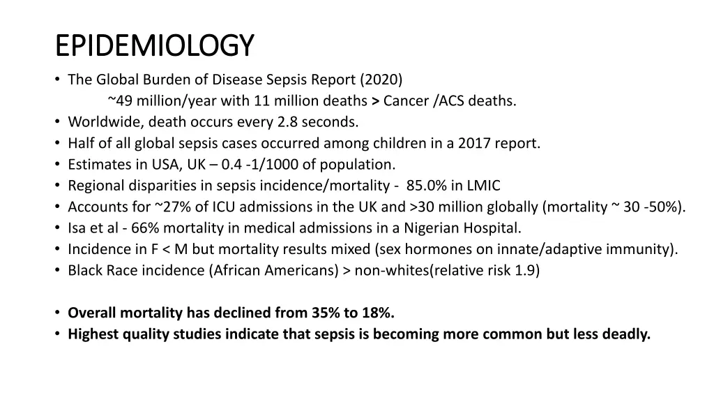 epidemiology epidemiology the global burden