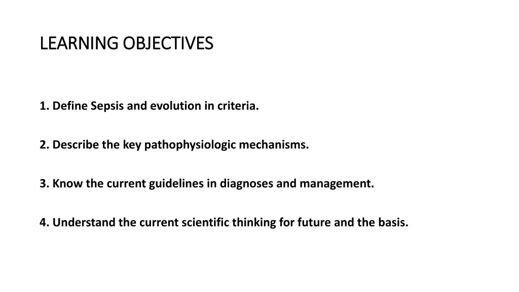 learning objectives learning objectives