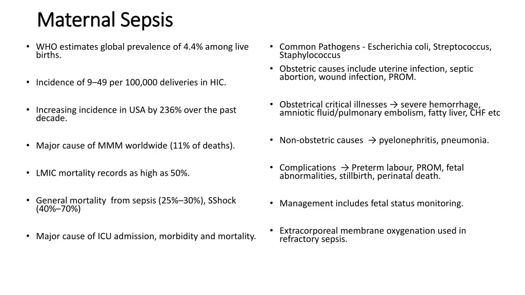 maternal sepsis maternal sepsis