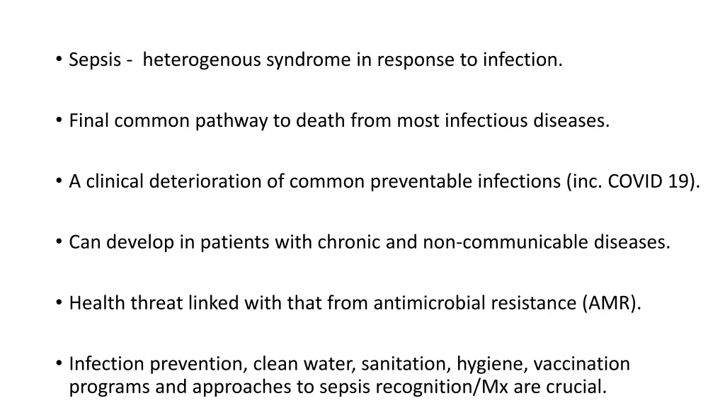 sepsis heterogenous syndrome in response