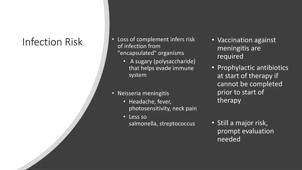 vaccination against meningitis are required