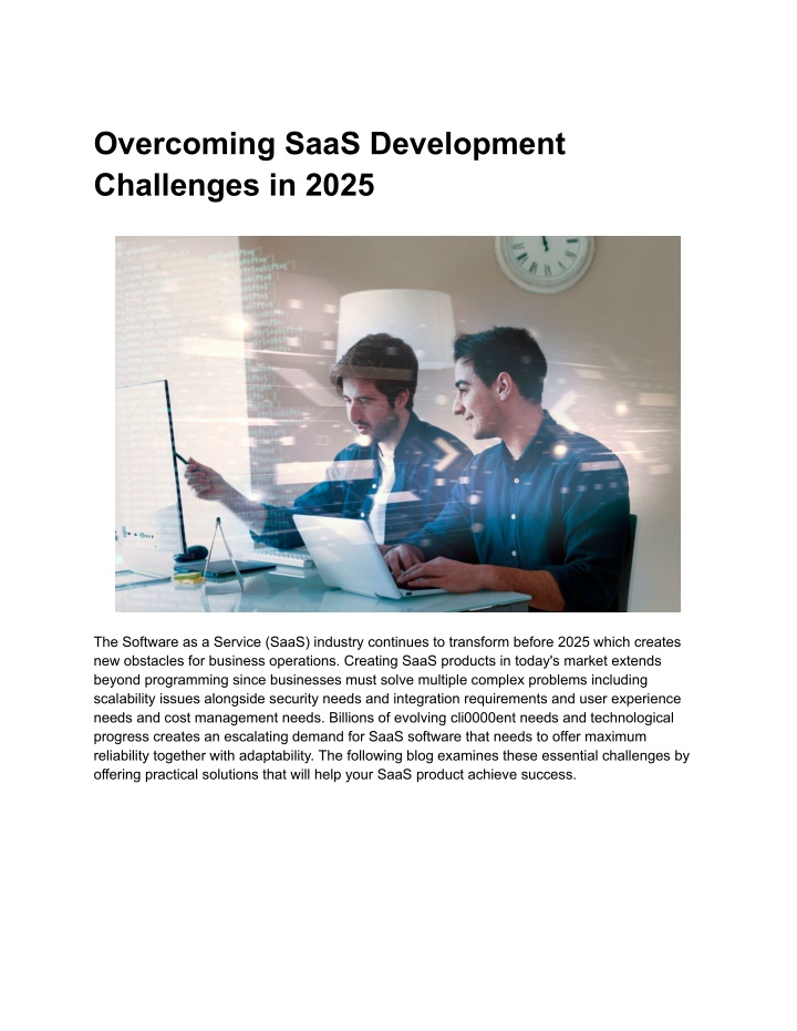 overcoming saas development challenges in 2025