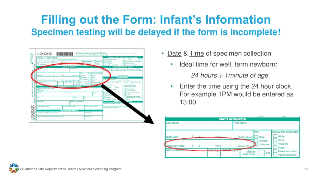 filling out the form infant s information 3