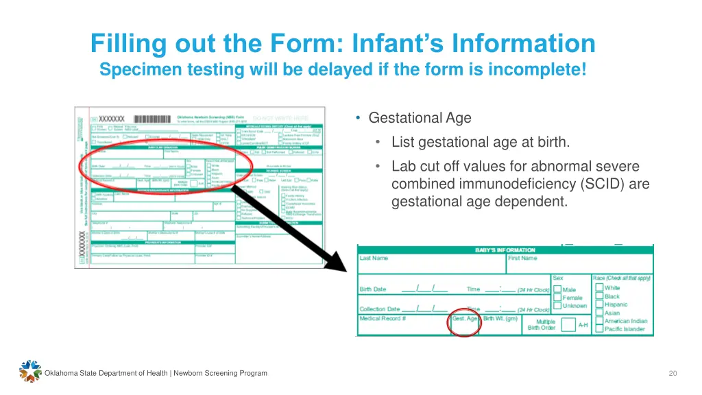 filling out the form infant s information 5