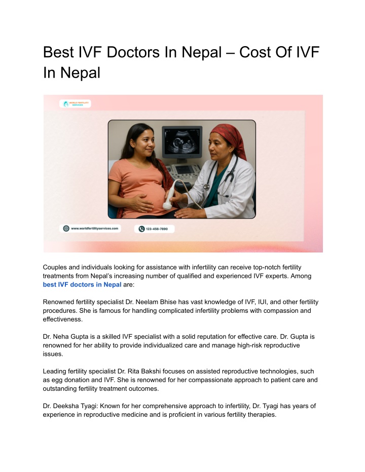 best ivf doctors in nepal cost of ivf in nepal