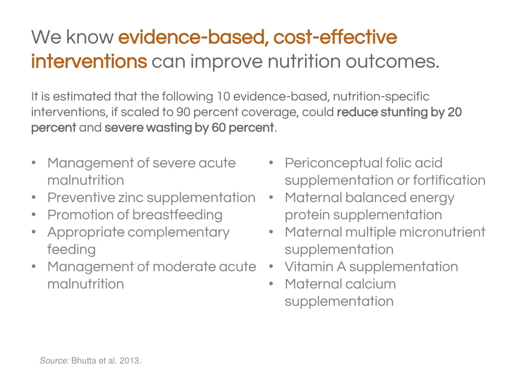 we know evidence interventions interventions