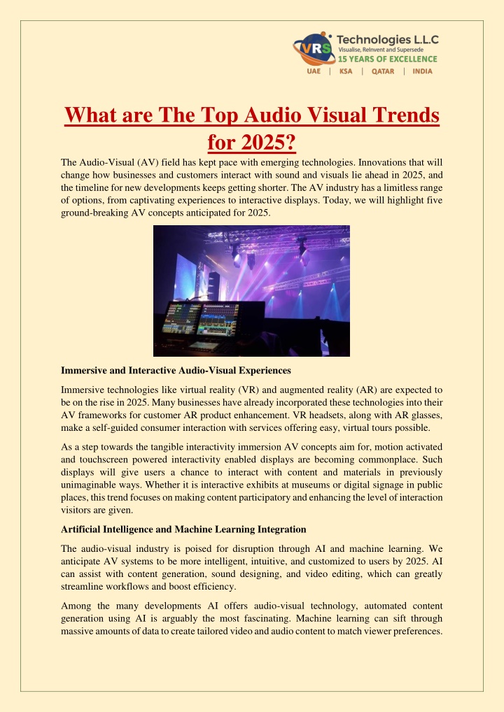 what are the top audio visual trends for 2025