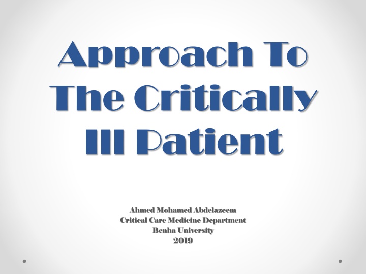 approach to the critically ill patient