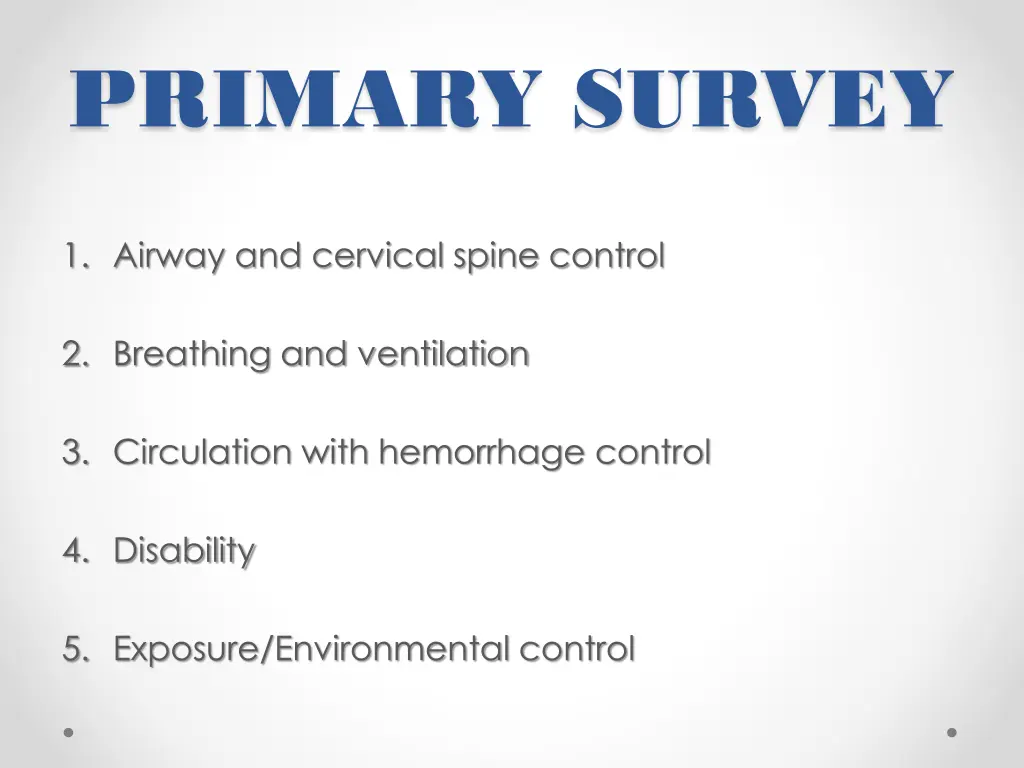 primary survey