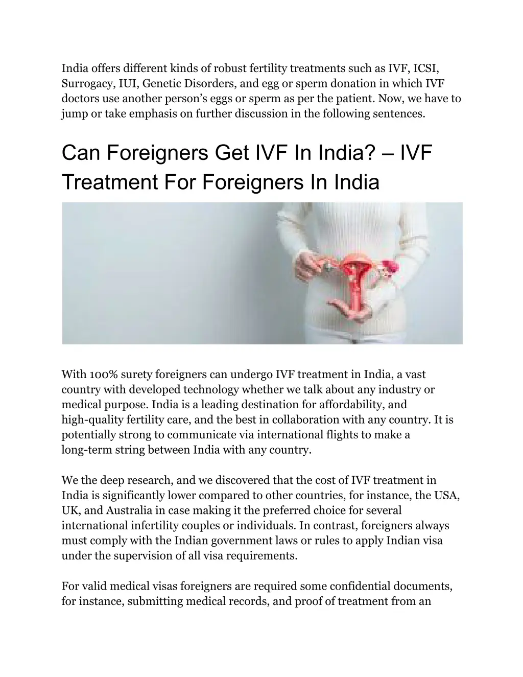 india offers different kinds of robust fertility