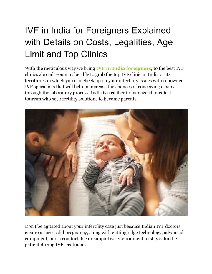 ivf in india for foreigners explained with
