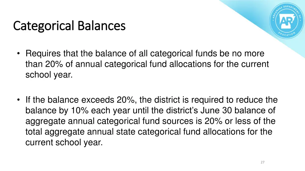 categorical categorical balances