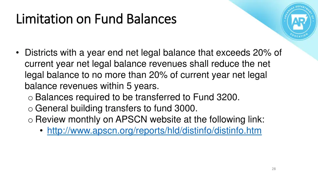 limitation on fund balances limitation on fund