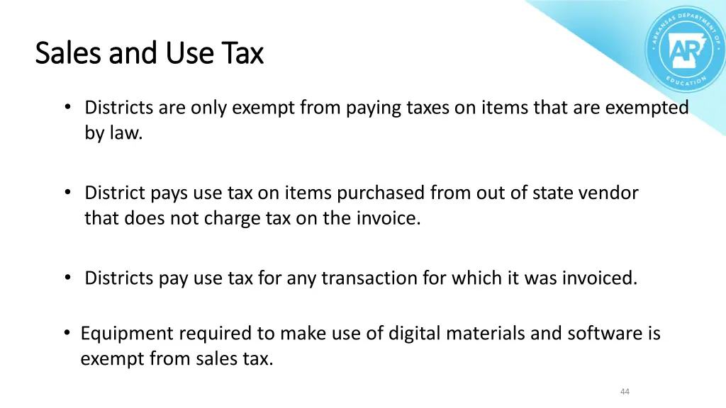 sales and use sales and use tax