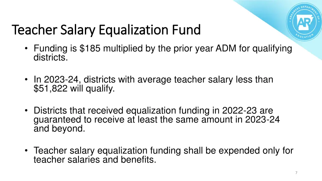 teacher salary equalization fund teacher salary