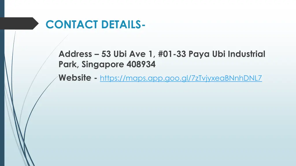 contact details