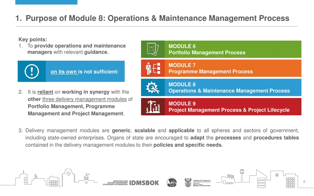 1 purpose of module 8 operations maintenance