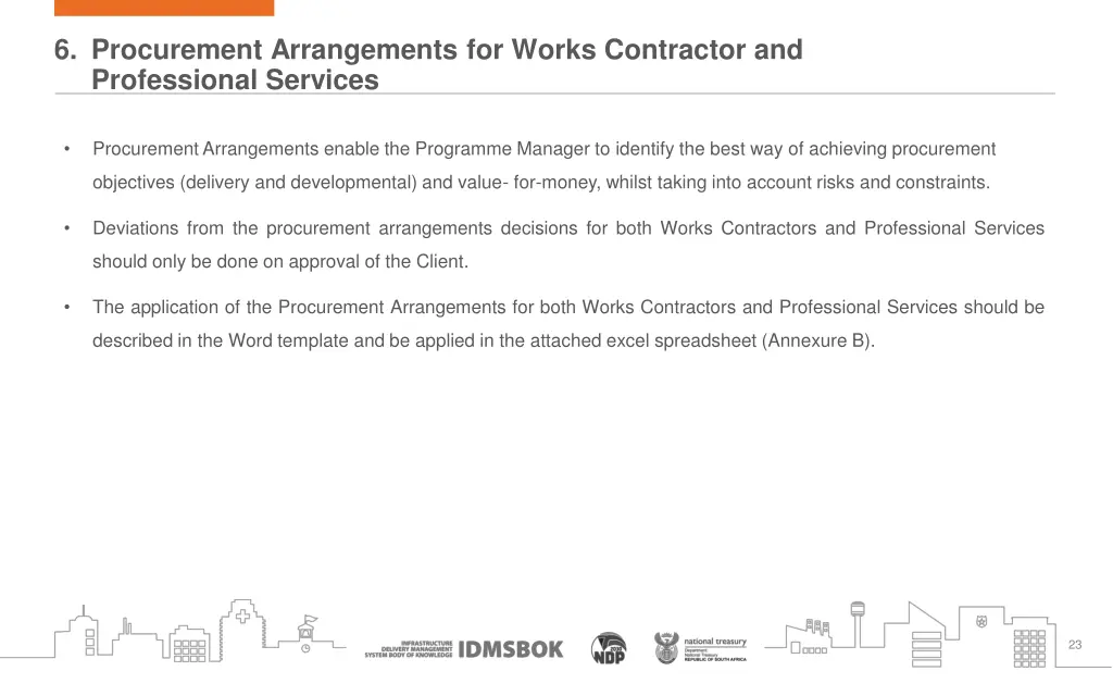 6 procurement arrangements for works contractor