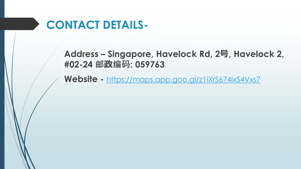 contact details