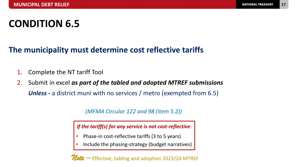 municipal debt relief 15